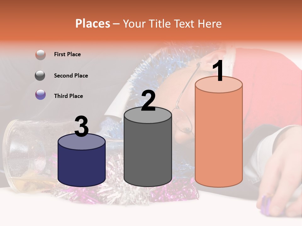 A Man In A Santa Hat Sleeping Next To A Bottle PowerPoint Template