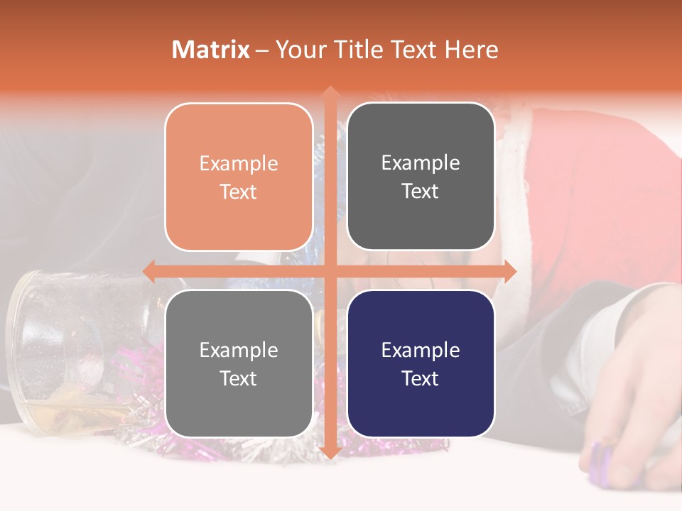 A Man In A Santa Hat Sleeping Next To A Bottle PowerPoint Template