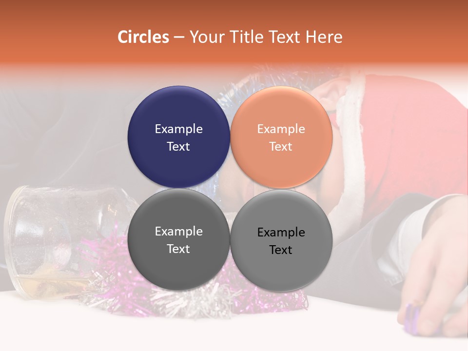 A Man In A Santa Hat Sleeping Next To A Bottle PowerPoint Template