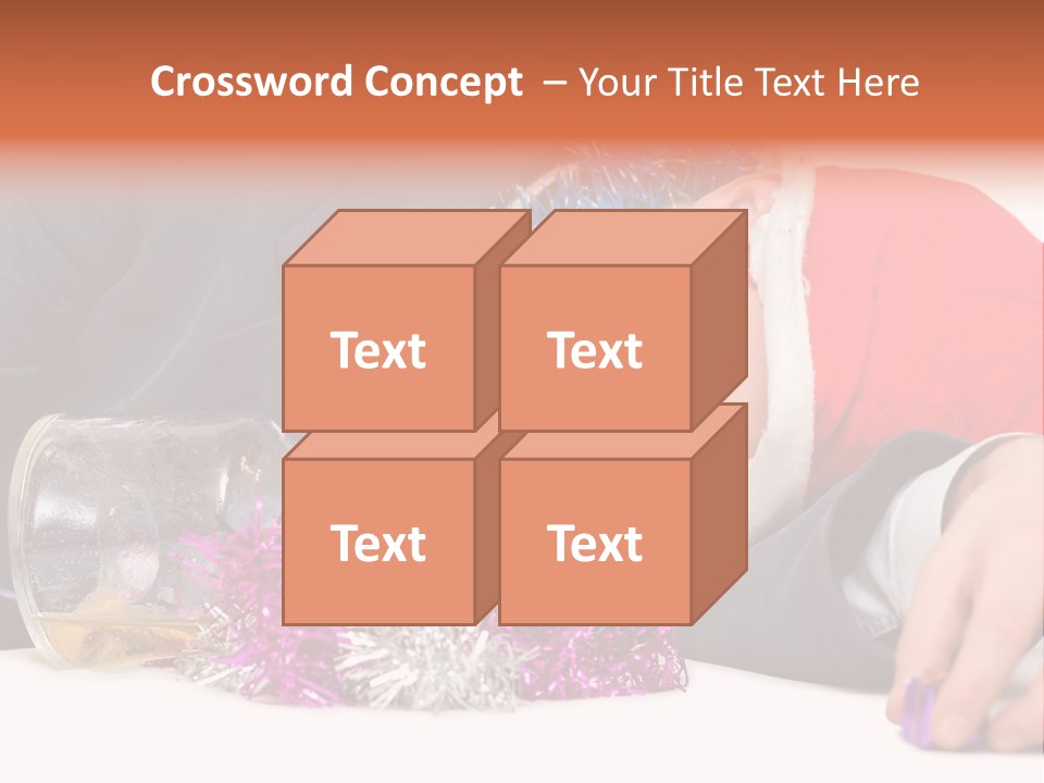 A Man In A Santa Hat Sleeping Next To A Bottle PowerPoint Template