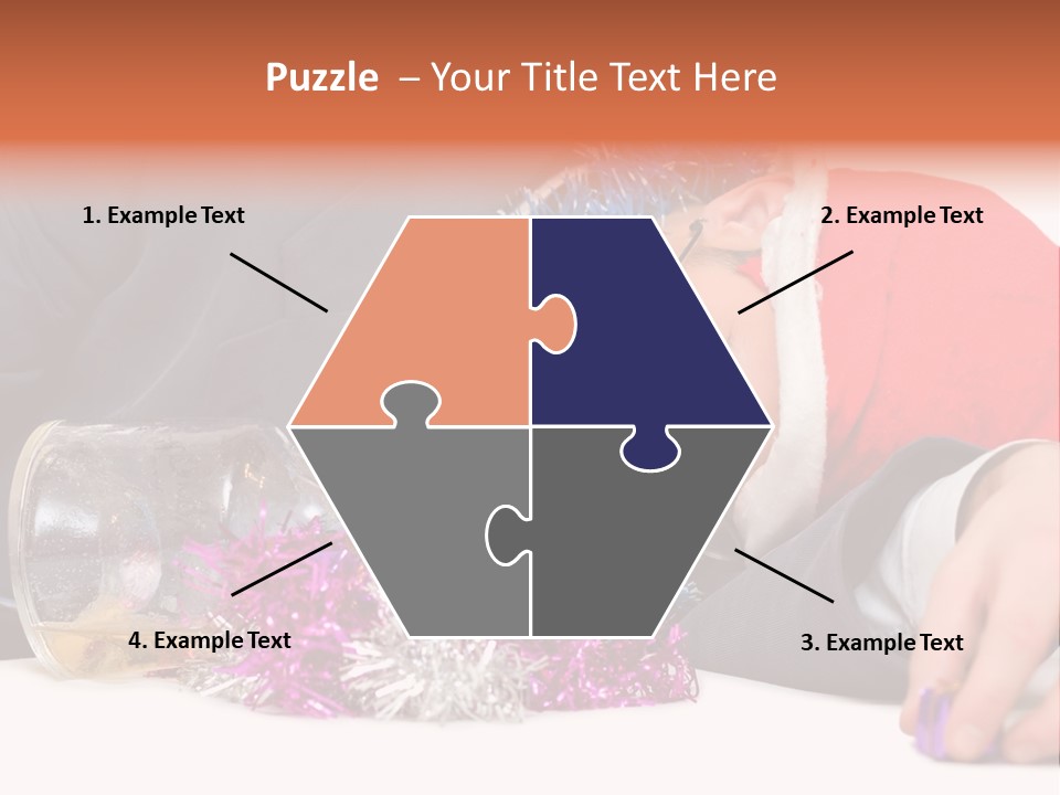 A Man In A Santa Hat Sleeping Next To A Bottle PowerPoint Template