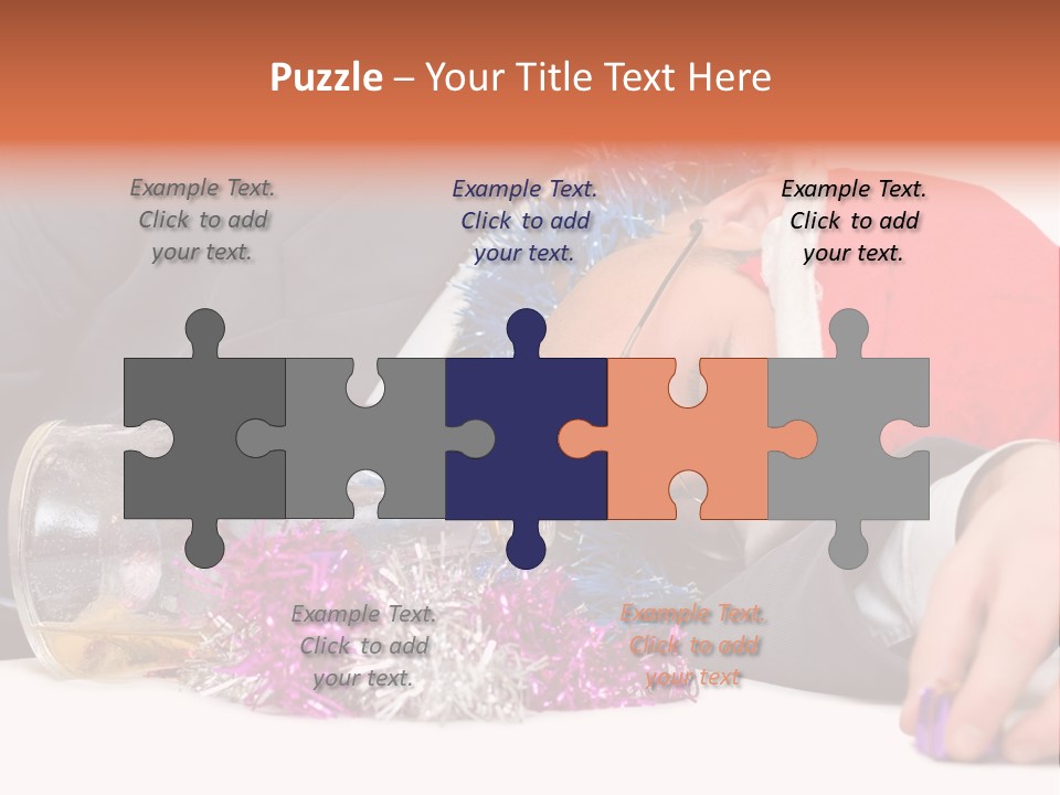 A Man In A Santa Hat Sleeping Next To A Bottle PowerPoint Template