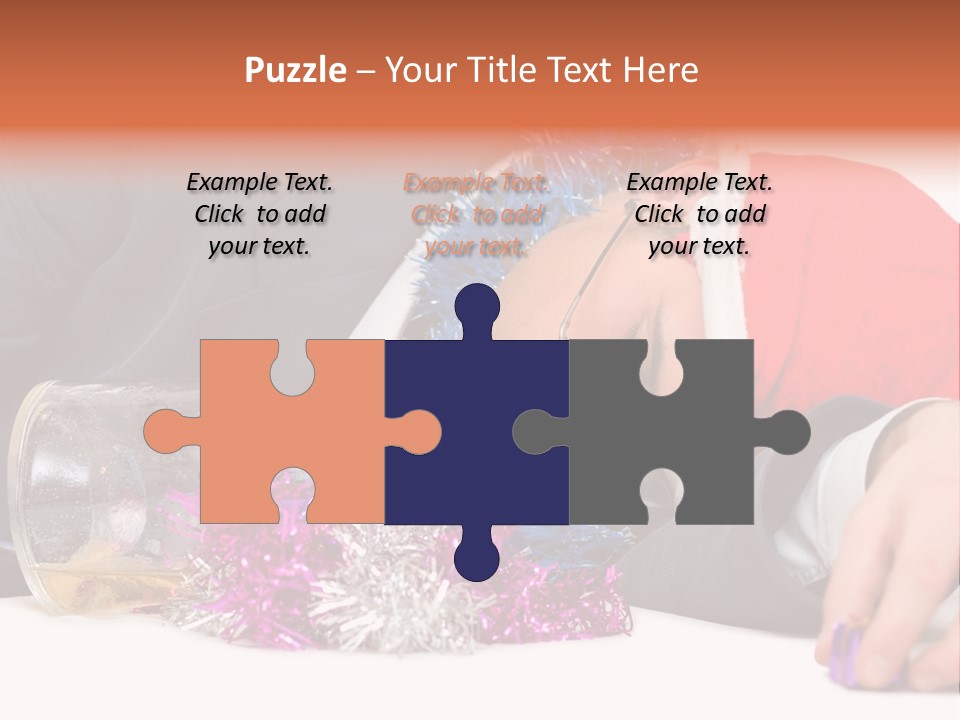 A Man In A Santa Hat Sleeping Next To A Bottle PowerPoint Template