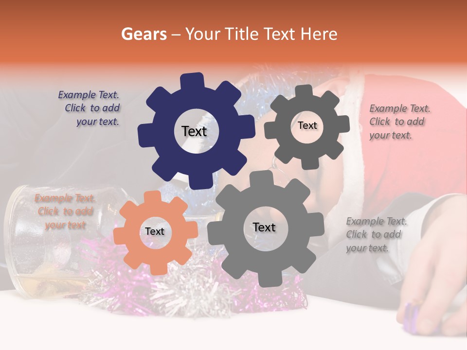 A Man In A Santa Hat Sleeping Next To A Bottle PowerPoint Template