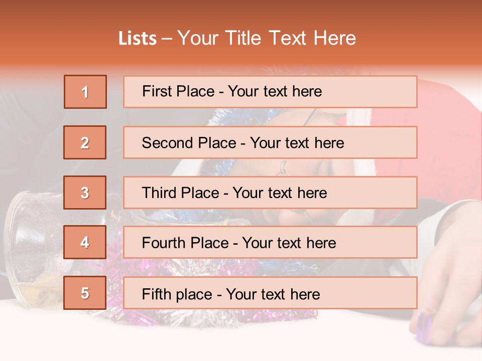 A Man In A Santa Hat Sleeping Next To A Bottle PowerPoint Template