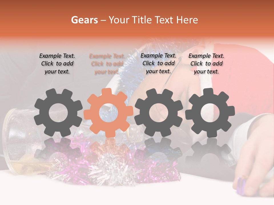 A Man In A Santa Hat Sleeping Next To A Bottle PowerPoint Template