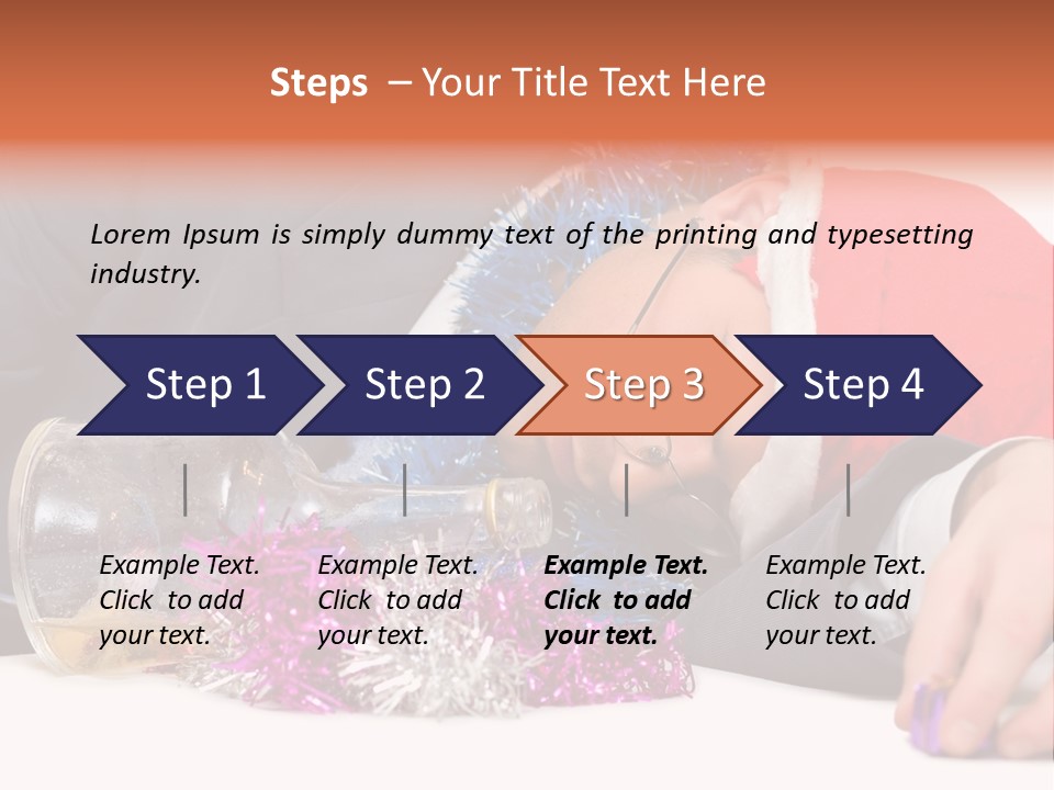 A Man In A Santa Hat Sleeping Next To A Bottle PowerPoint Template