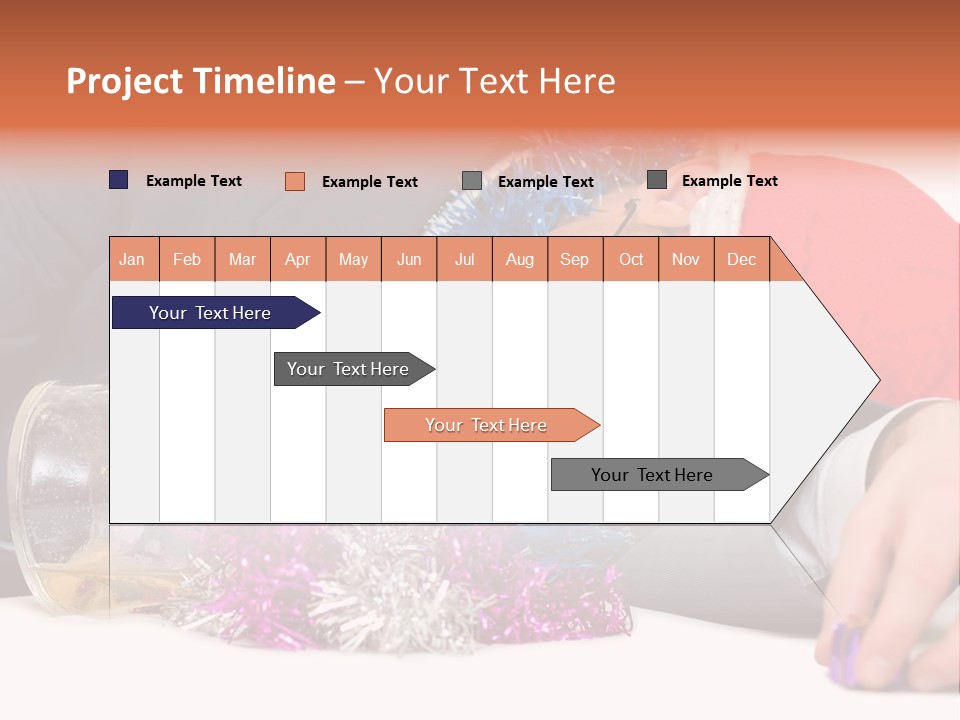 A Man In A Santa Hat Sleeping Next To A Bottle PowerPoint Template