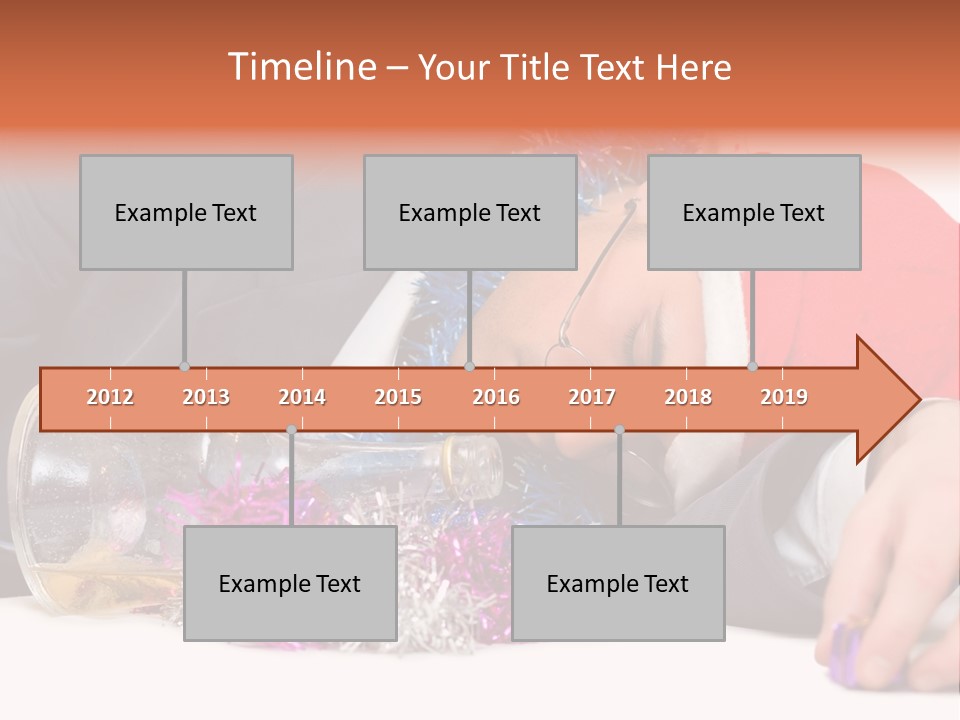 A Man In A Santa Hat Sleeping Next To A Bottle PowerPoint Template