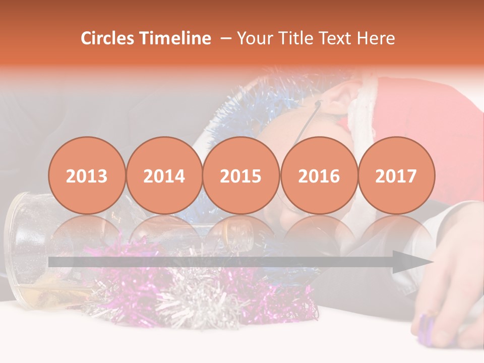 A Man In A Santa Hat Sleeping Next To A Bottle PowerPoint Template