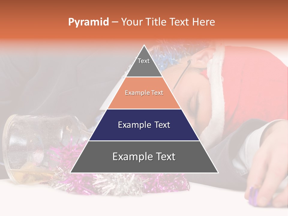 A Man In A Santa Hat Sleeping Next To A Bottle PowerPoint Template