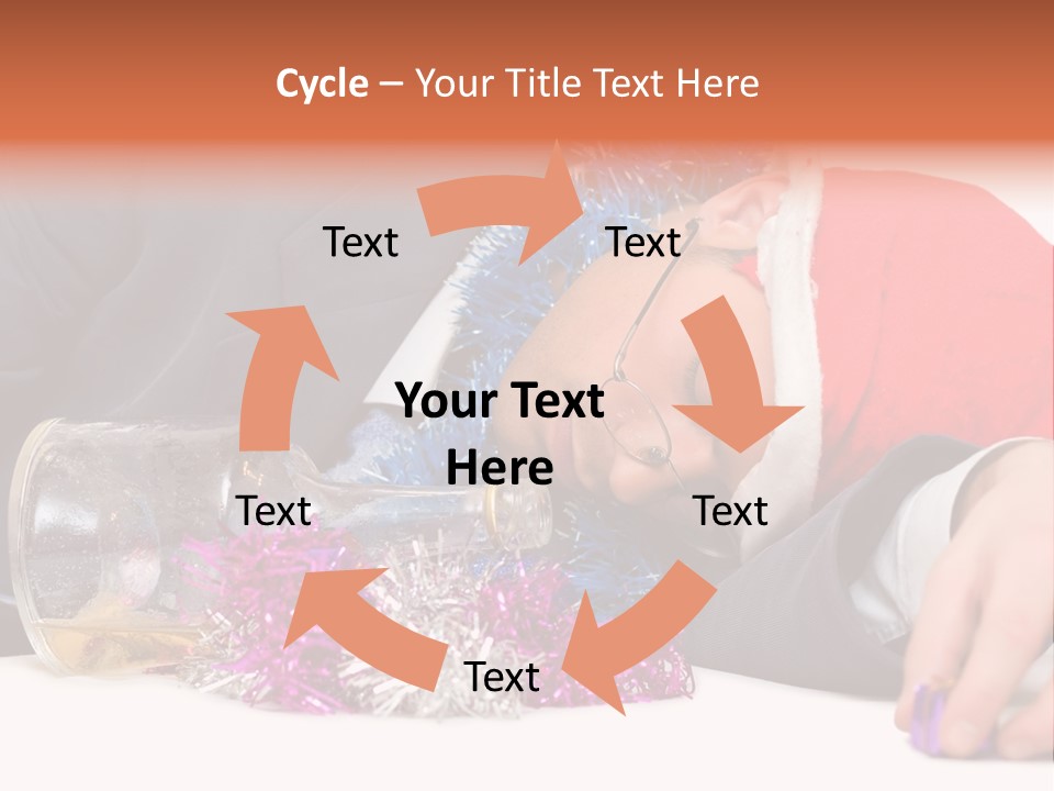 A Man In A Santa Hat Sleeping Next To A Bottle PowerPoint Template