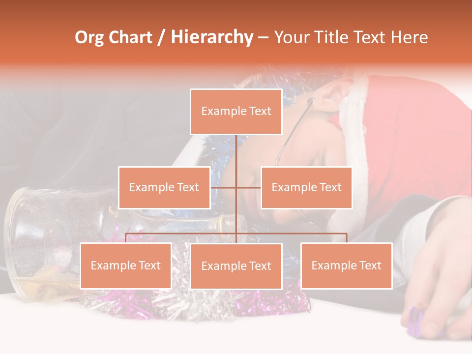 A Man In A Santa Hat Sleeping Next To A Bottle PowerPoint Template