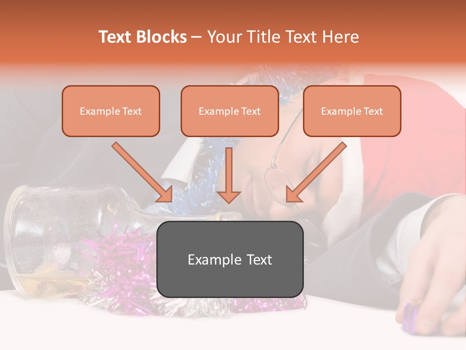 A Man In A Santa Hat Sleeping Next To A Bottle PowerPoint Template