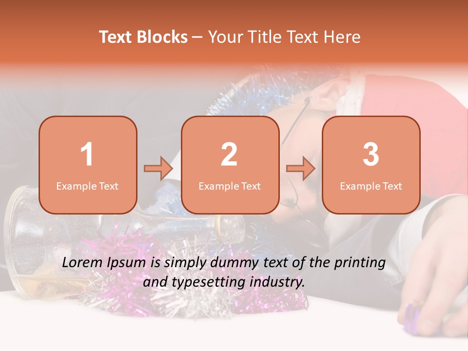 A Man In A Santa Hat Sleeping Next To A Bottle PowerPoint Template