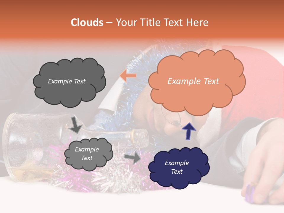 A Man In A Santa Hat Sleeping Next To A Bottle PowerPoint Template