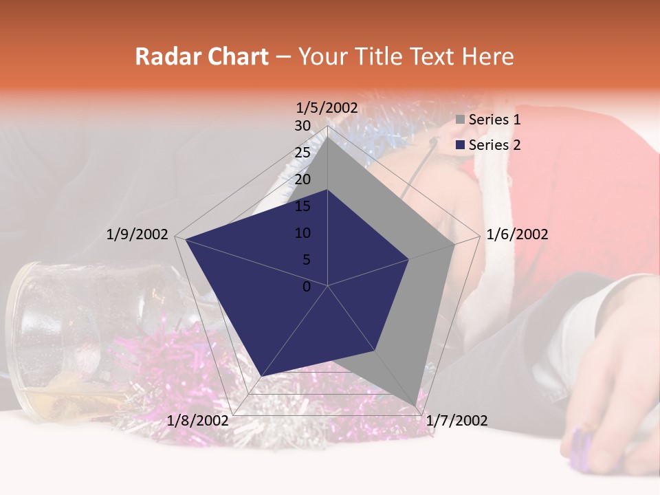 A Man In A Santa Hat Sleeping Next To A Bottle PowerPoint Template