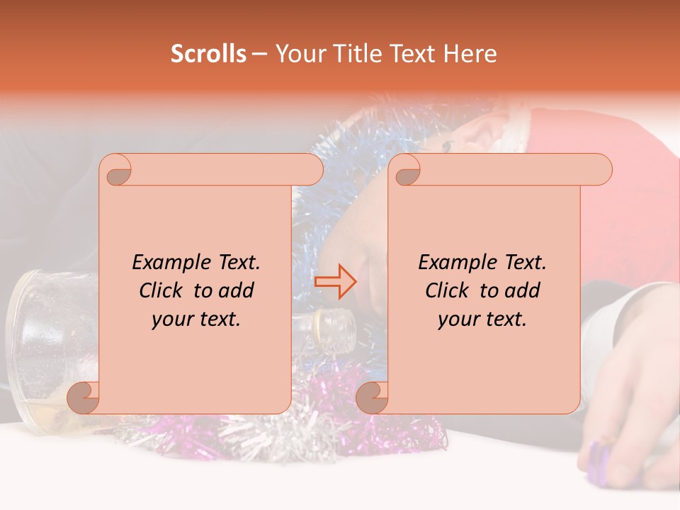 A Man In A Santa Hat Sleeping Next To A Bottle PowerPoint Template