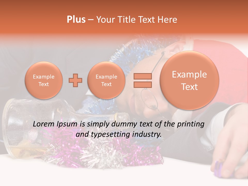 A Man In A Santa Hat Sleeping Next To A Bottle PowerPoint Template