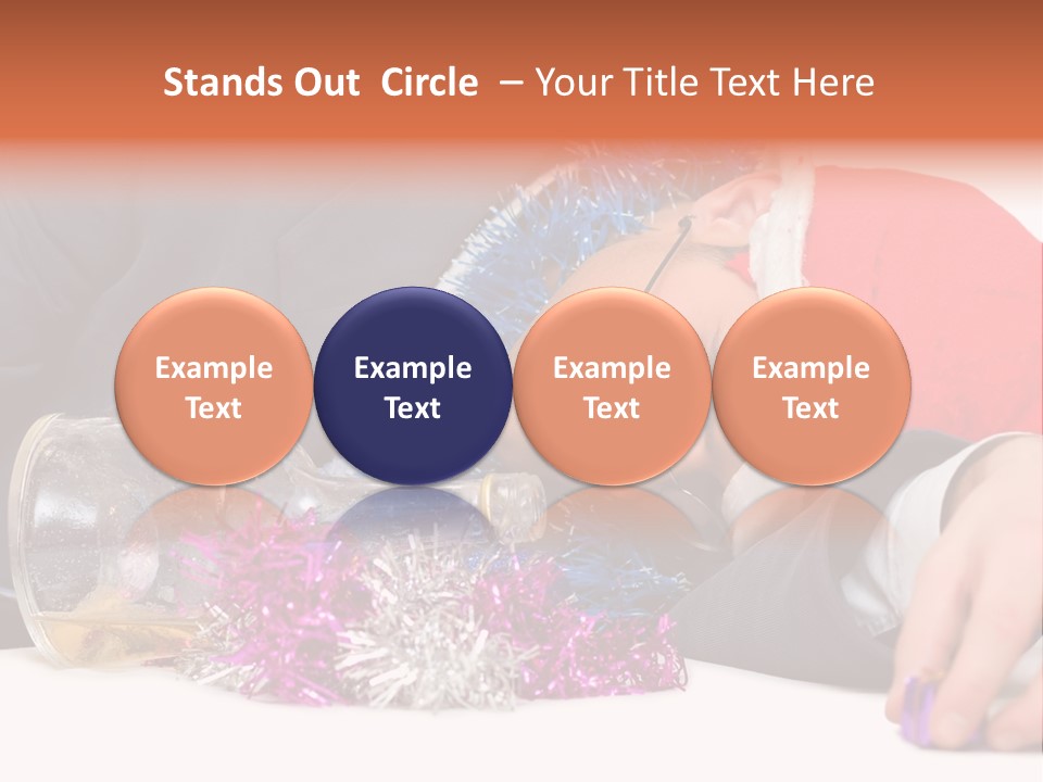 A Man In A Santa Hat Sleeping Next To A Bottle PowerPoint Template