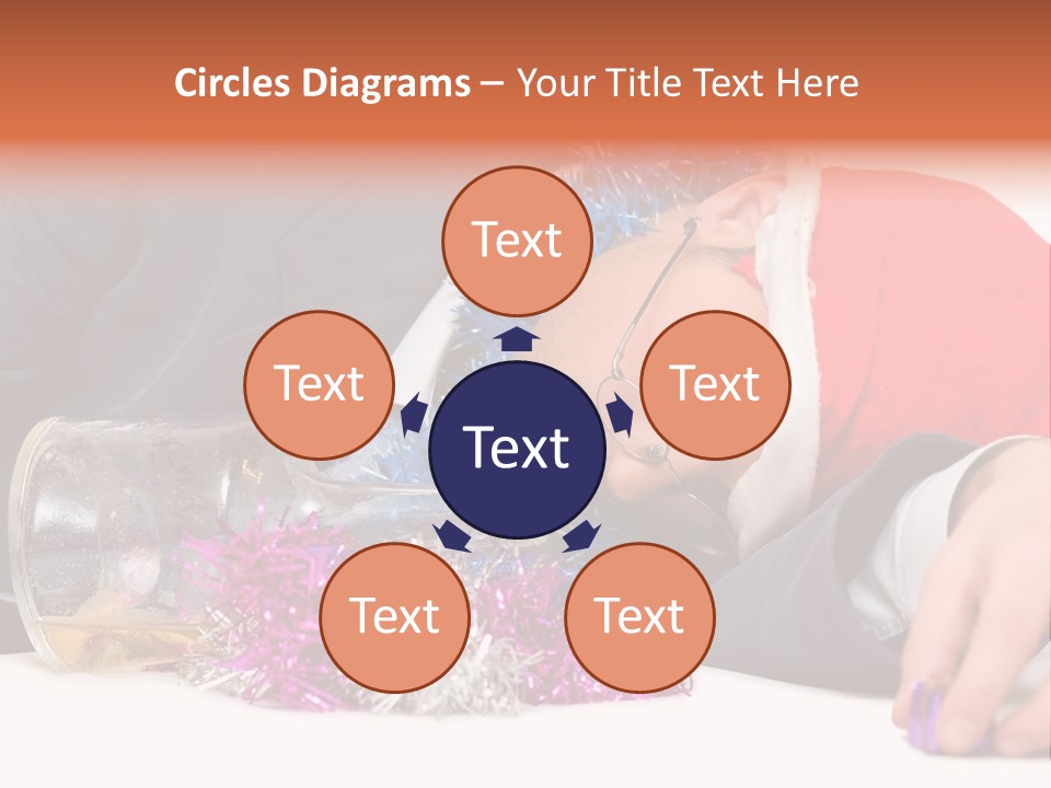 A Man In A Santa Hat Sleeping Next To A Bottle PowerPoint Template