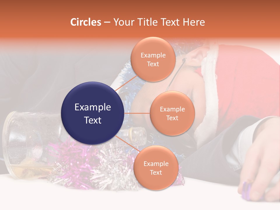 A Man In A Santa Hat Sleeping Next To A Bottle PowerPoint Template