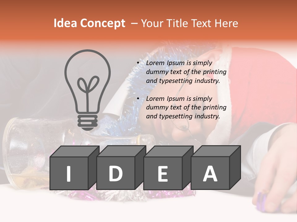 A Man In A Santa Hat Sleeping Next To A Bottle PowerPoint Template