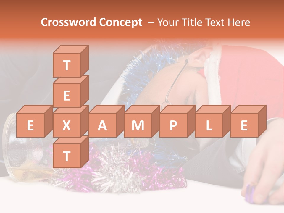 A Man In A Santa Hat Sleeping Next To A Bottle PowerPoint Template