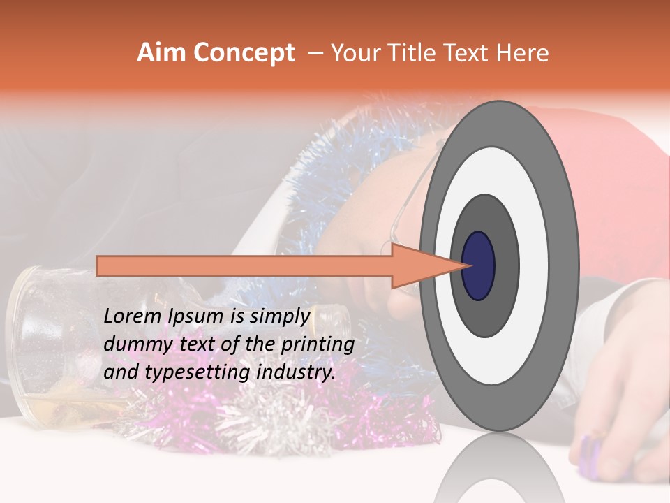 A Man In A Santa Hat Sleeping Next To A Bottle PowerPoint Template