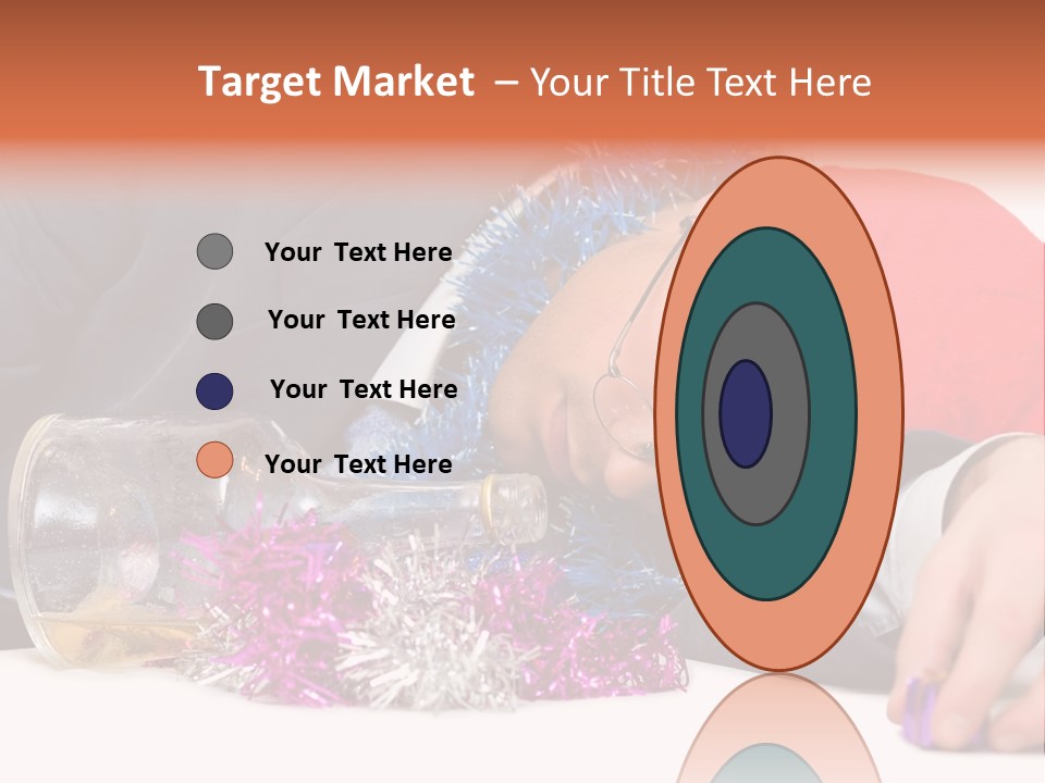A Man In A Santa Hat Sleeping Next To A Bottle PowerPoint Template