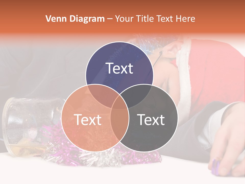 A Man In A Santa Hat Sleeping Next To A Bottle PowerPoint Template