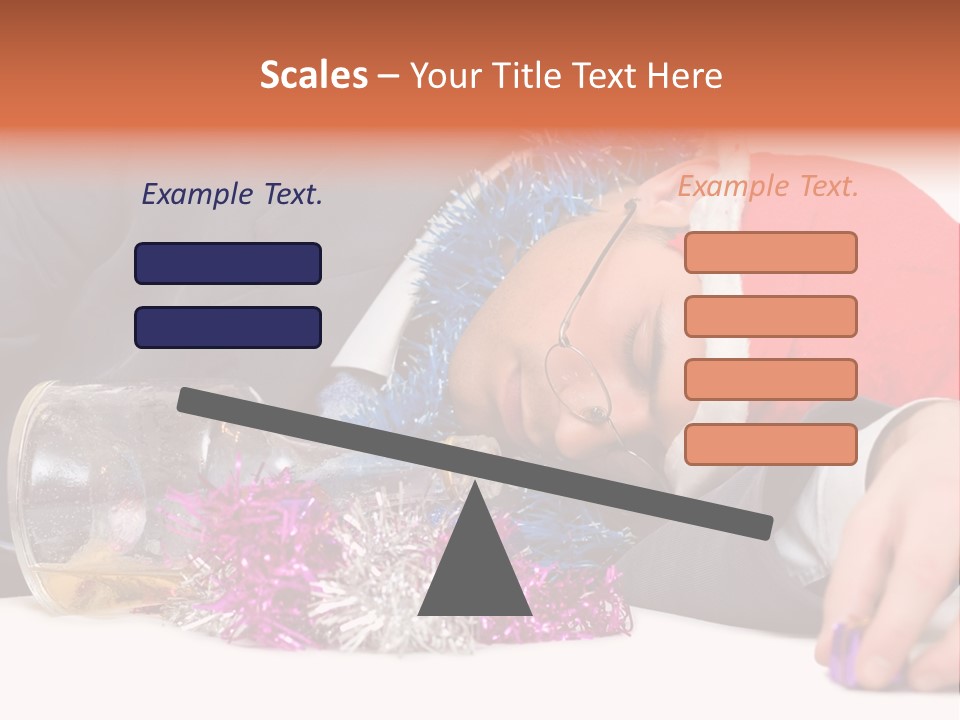 A Man In A Santa Hat Sleeping Next To A Bottle PowerPoint Template