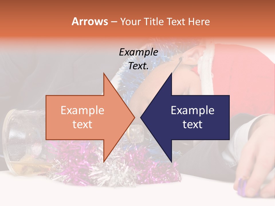 A Man In A Santa Hat Sleeping Next To A Bottle PowerPoint Template