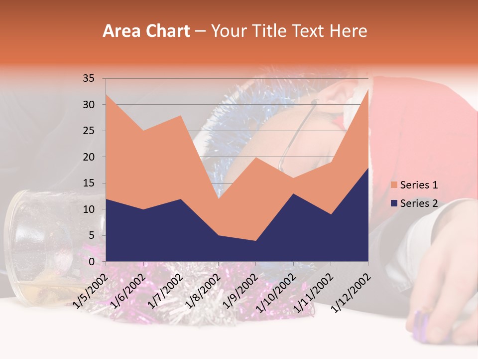 A Man In A Santa Hat Sleeping Next To A Bottle PowerPoint Template