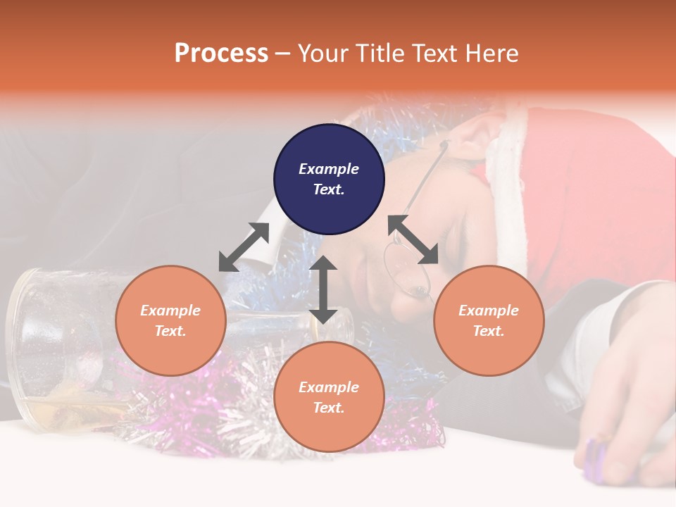 A Man In A Santa Hat Sleeping Next To A Bottle PowerPoint Template
