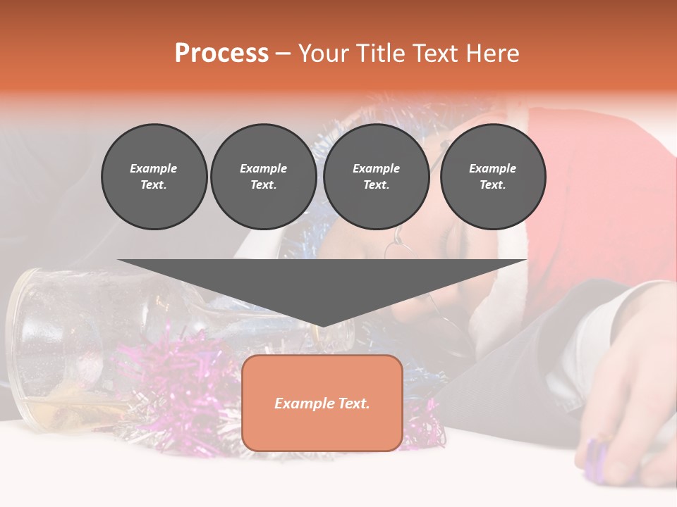 A Man In A Santa Hat Sleeping Next To A Bottle PowerPoint Template