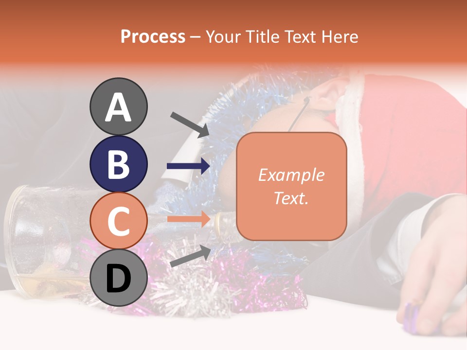 A Man In A Santa Hat Sleeping Next To A Bottle PowerPoint Template