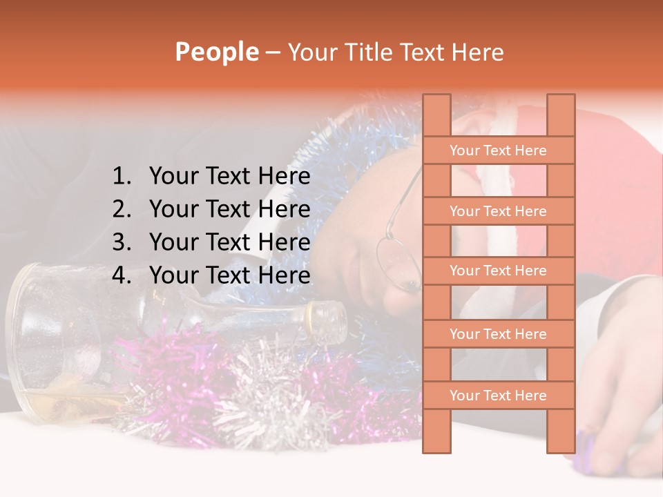 A Man In A Santa Hat Sleeping Next To A Bottle PowerPoint Template