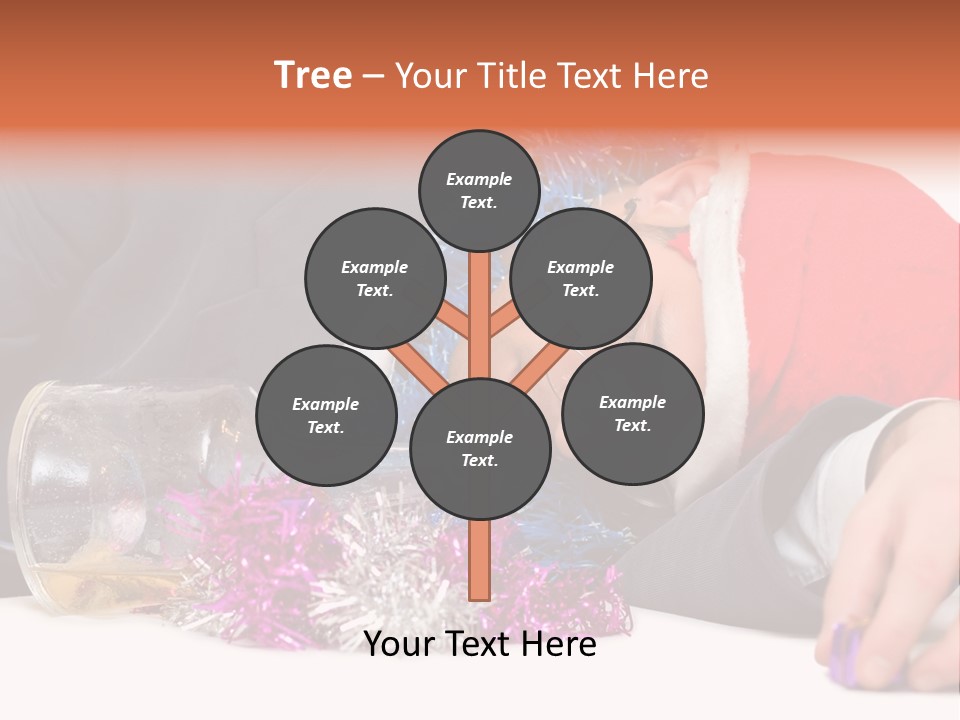 A Man In A Santa Hat Sleeping Next To A Bottle PowerPoint Template