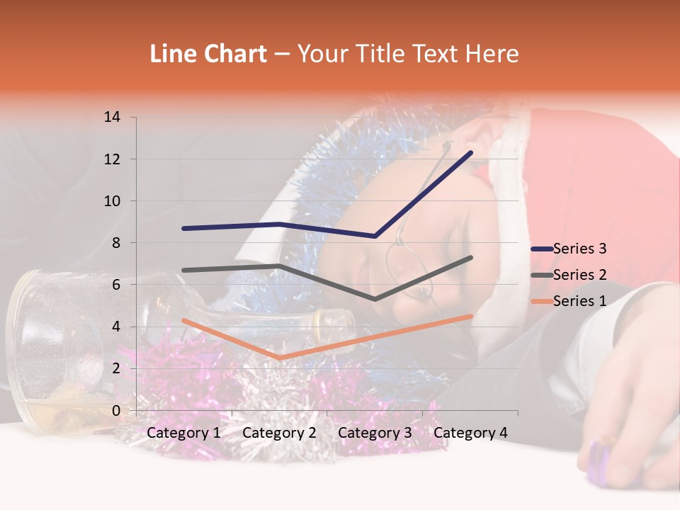 A Man In A Santa Hat Sleeping Next To A Bottle PowerPoint Template