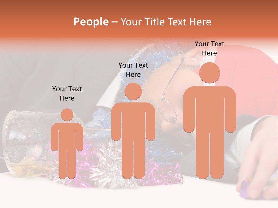 A Man In A Santa Hat Sleeping Next To A Bottle PowerPoint Template