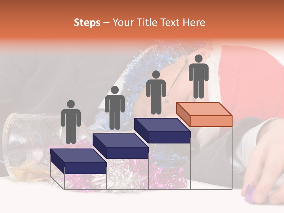A Man In A Santa Hat Sleeping Next To A Bottle PowerPoint Template