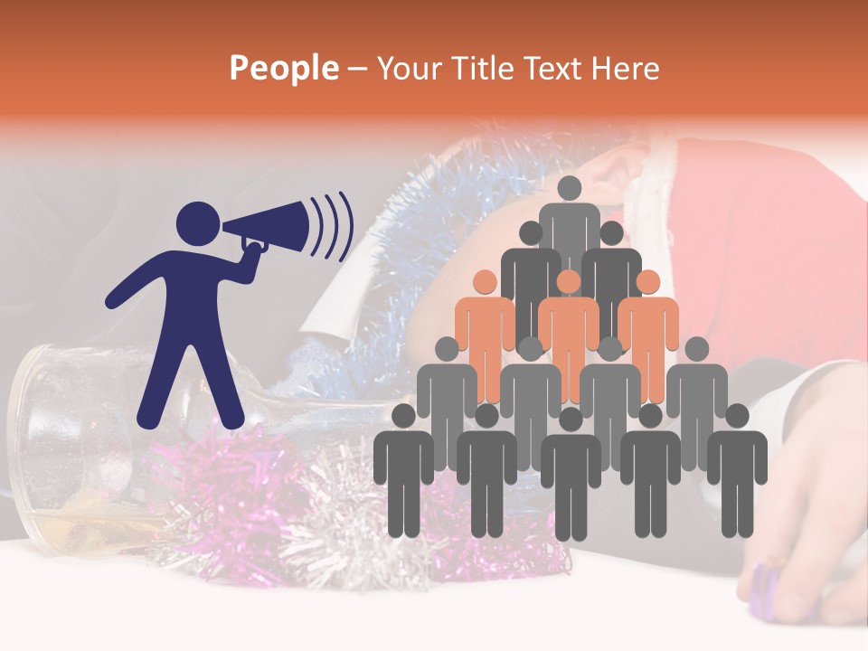 A Man In A Santa Hat Sleeping Next To A Bottle PowerPoint Template