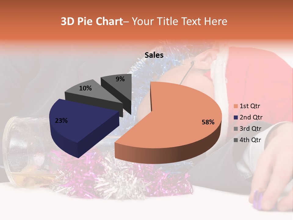 A Man In A Santa Hat Sleeping Next To A Bottle PowerPoint Template