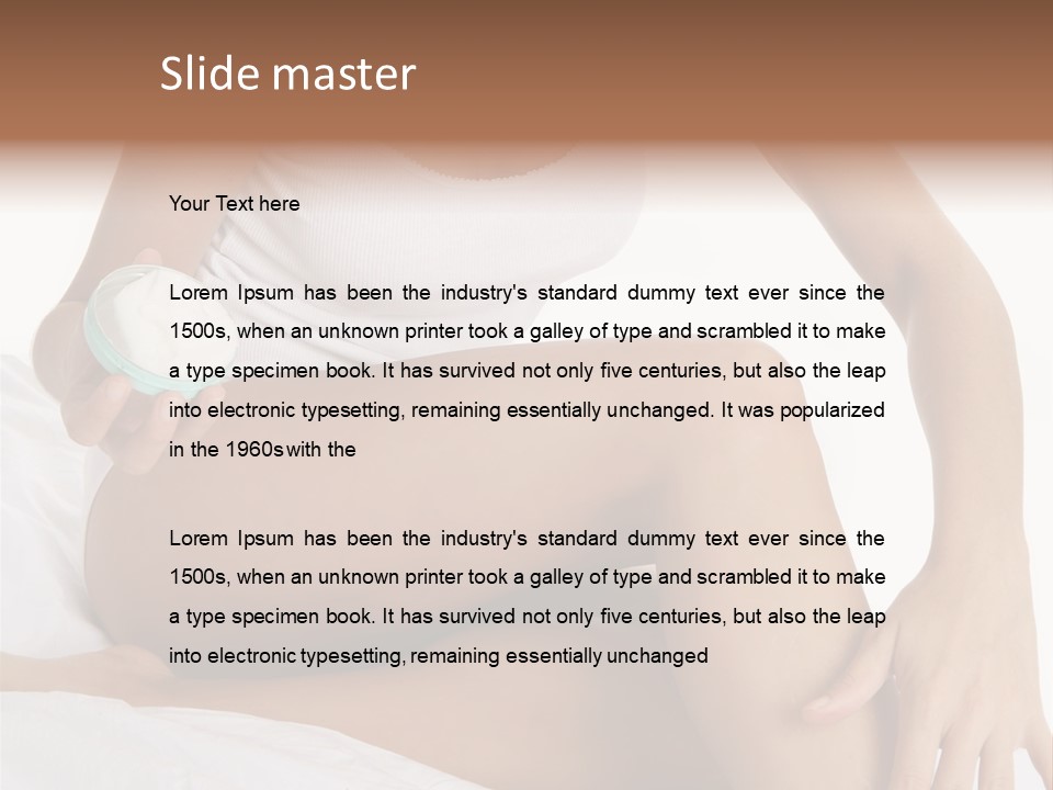 A Woman Sitting On A Bed Holding A Jar Of Cream PowerPoint Template