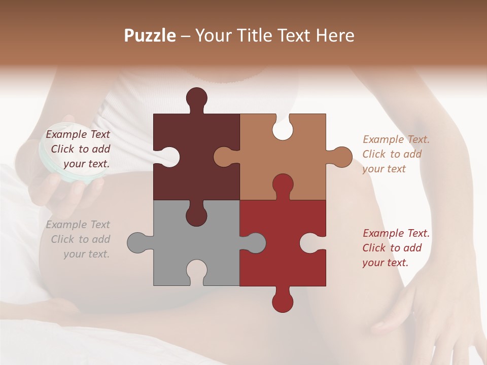 A Woman Sitting On A Bed Holding A Jar Of Cream PowerPoint Template