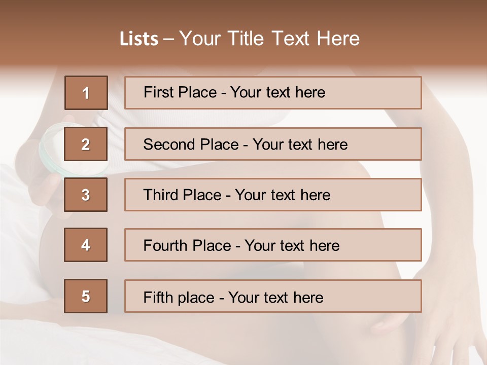 A Woman Sitting On A Bed Holding A Jar Of Cream PowerPoint Template