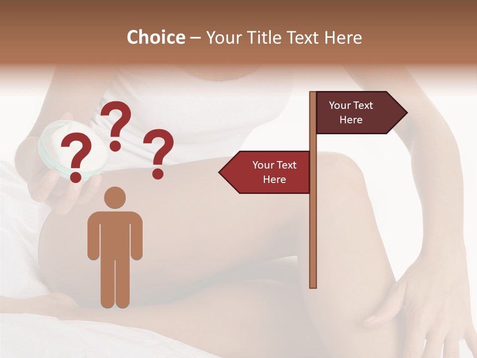 A Woman Sitting On A Bed Holding A Jar Of Cream PowerPoint Template