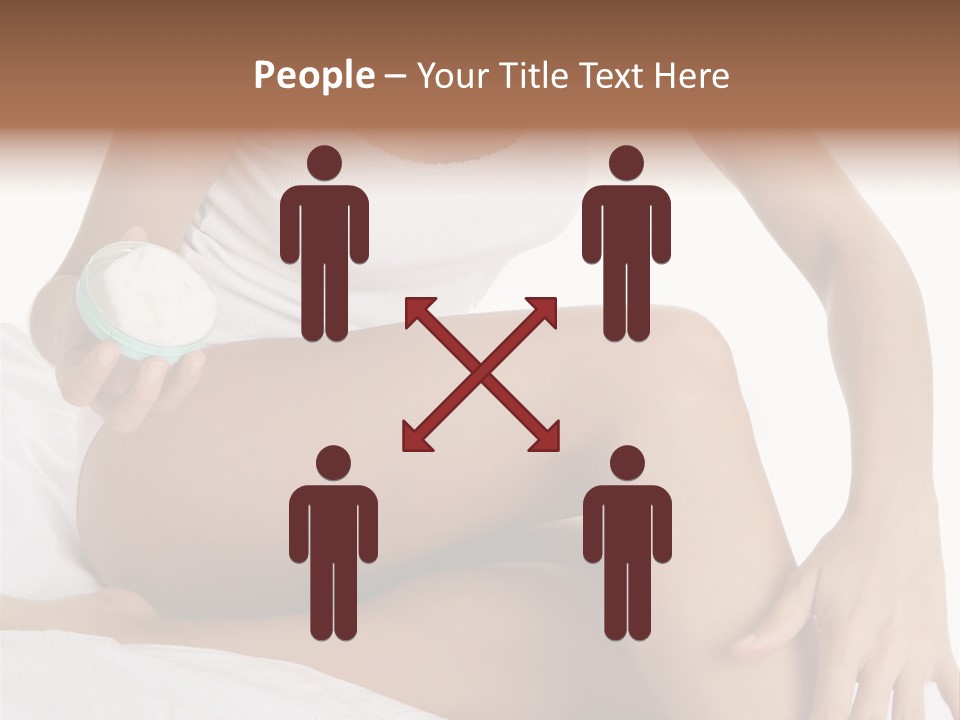 A Woman Sitting On A Bed Holding A Jar Of Cream PowerPoint Template