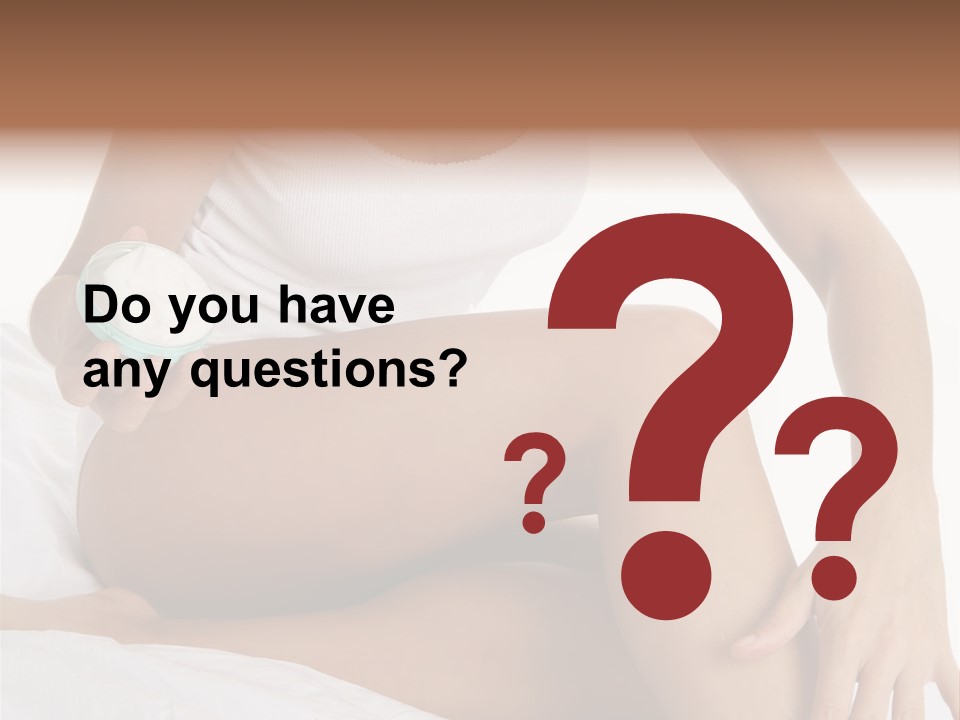 A Woman Sitting On A Bed Holding A Jar Of Cream PowerPoint Template